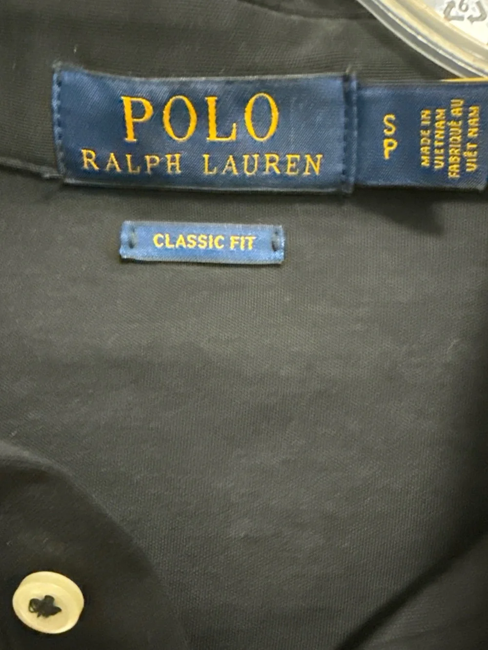 Size Small Ralph Lauren Men’s Black Polo with White Pony Logo